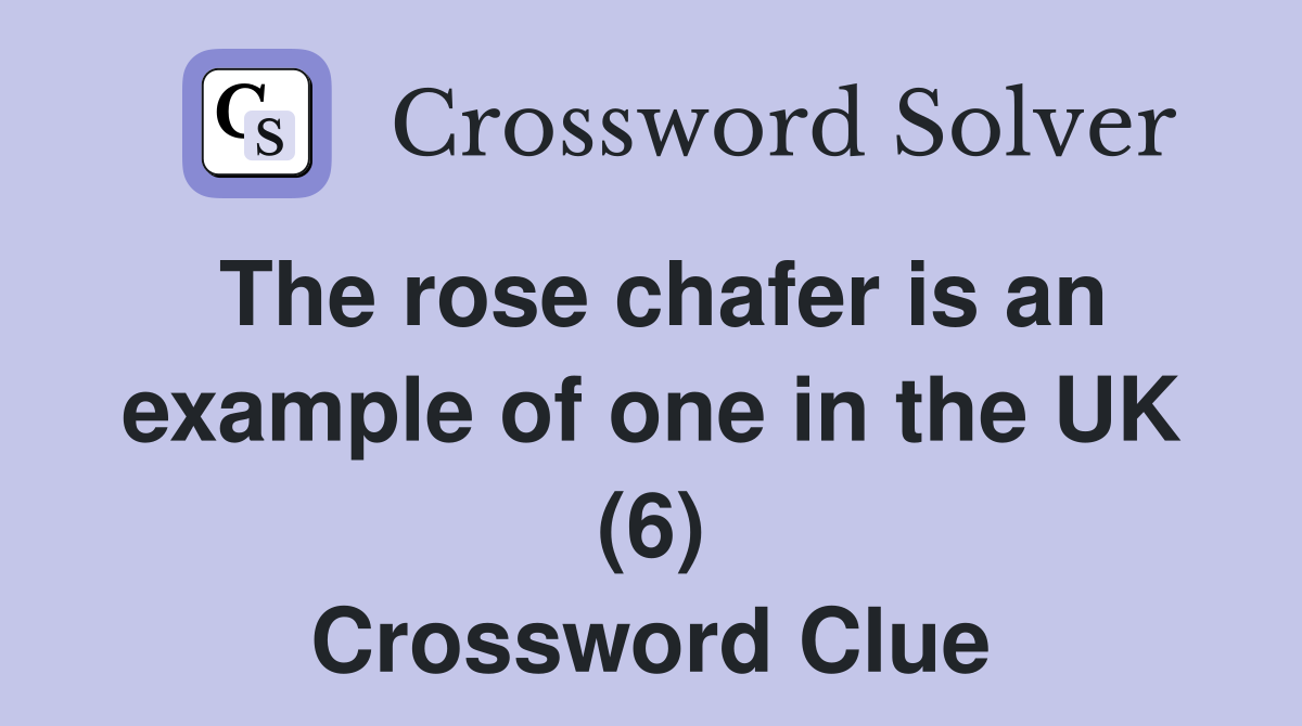 The rose chafer is an example of one in the UK (6) Crossword Clue